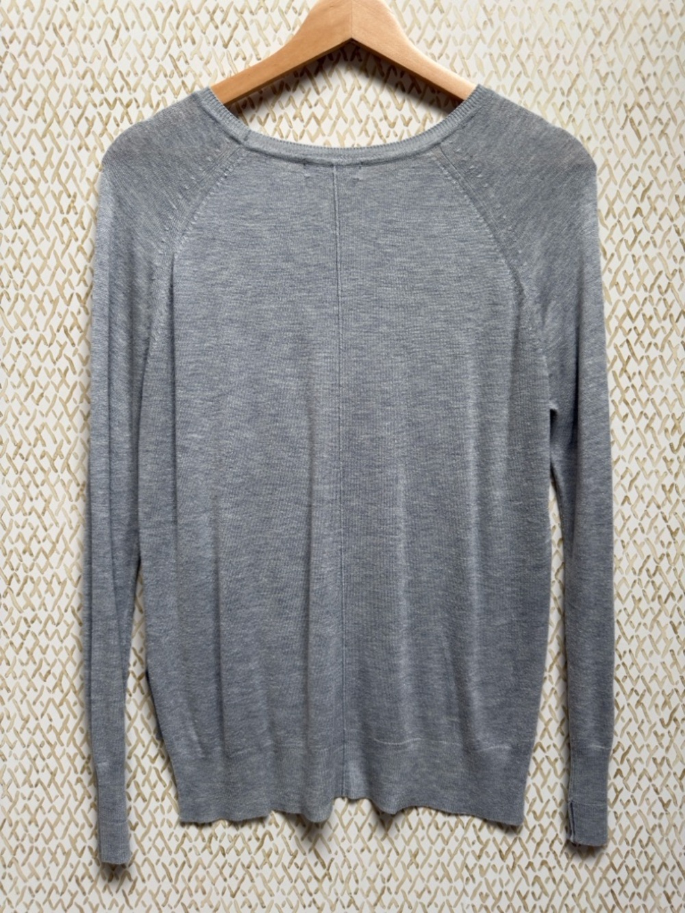 Zara Knit Sweater Heather Gray Minimalist High Low Hem Pullover Size M - Picture 6 of 12